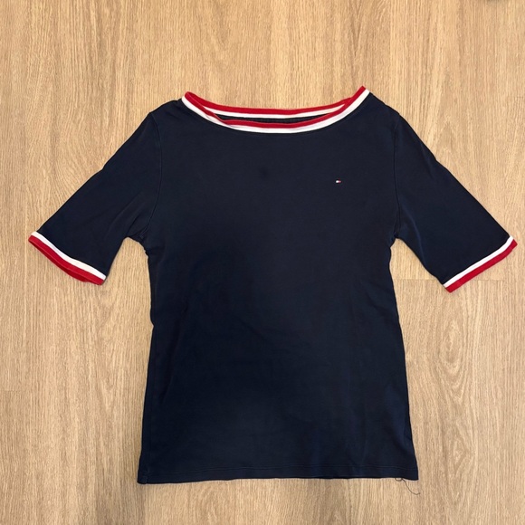 Tommy Hilfiger Stripped Collar Crewneck T-Shirt - Picture 3 of 6